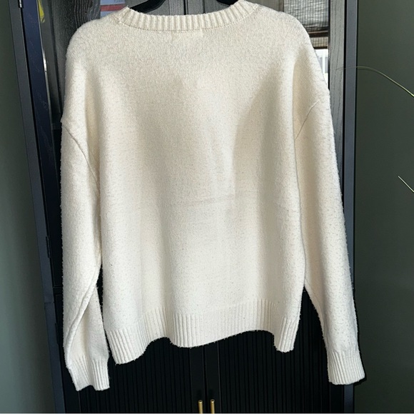 NWT Hazel Moon Women's Cream Sweater with Dog Design Sz XL - Picture 5 of 11
